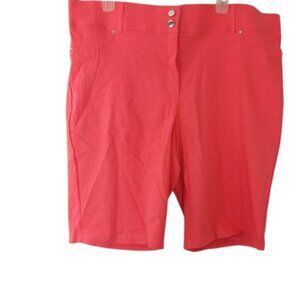 89th & Madison Womens Comfort Waist Bermuda Shorts in Coral Rush Plus 22W New